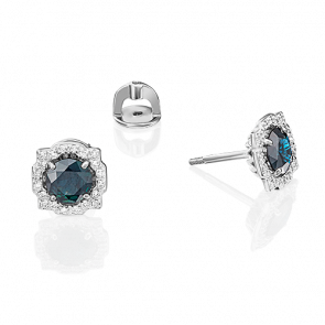 Серьги из белого золота Platina с бриллиантом и сапфиром 02-0752-00-105-1120-30 фото