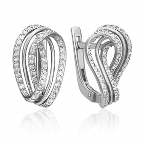 Серьги из белого золота Platina с бриллиантом 02-0788-00-101-1120-30 фото