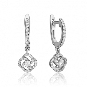 Серьги из белого золота Platina с бриллиантом 02-0835-00-101-1120-30 фото
