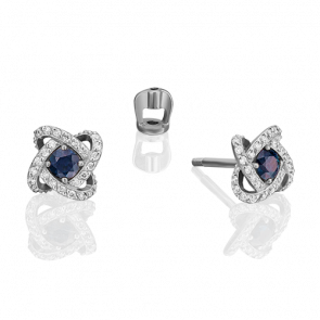 Серьги из белого золота Platina с бриллиантом и сапфиром 02-0838-00-105-1120-30 фото