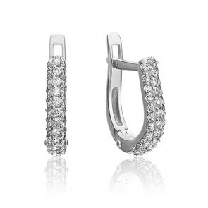 Серьги из белого золота Platina с бриллиантом 02-0852-00-101-1120-30 фото