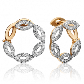 Золотые серьги Platina с бриллиантом 02-0866-00-101-1110-30 фото