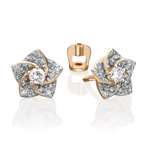 Золотые серьги Platina с бриллиантом 02-0869-00-101-1110-30 фото