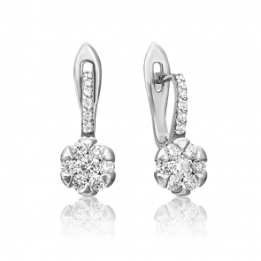 Серьги из белого золота Platina с бриллиантом 02-0872-00-101-1120-30 фото