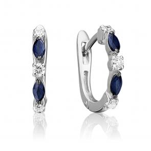 Серьги из белого золота Platina с бриллиантом и сапфиром 02-0929-00-105-1120-30 фото