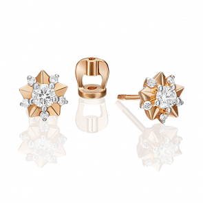 Золотые серьги Platina с бриллиантом 02-0967-00-101-1110-30 фото