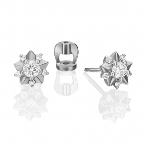 Серьги из белого золота Platina с бриллиантом 02-0967-00-101-1120-30 фото