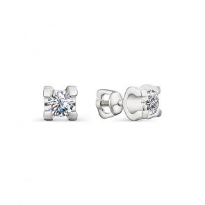 Серебряные серьги АЛЬКОР с фианитом 02-1253/00КЦ-00 фото