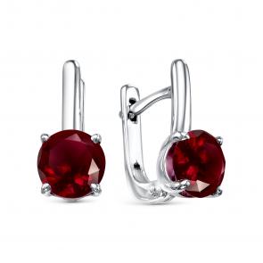 Серебряные серьги АЛЬКОР с гранатом 02-1466/00ГР-00 фото