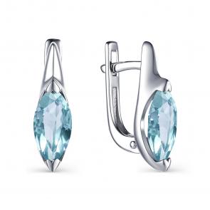 Серебряные серьги АЛЬКОР с топазом 02-1599/00ТБ-00 фото