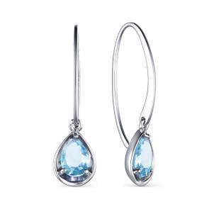 Серебряные серьги АЛЬКОР с топазом 02-1697/00ТБ-00 фото