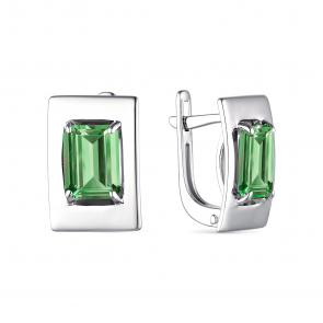 Серебряные серьги АЛЬКОР с празиолитом 02-1986/000П-00 фото