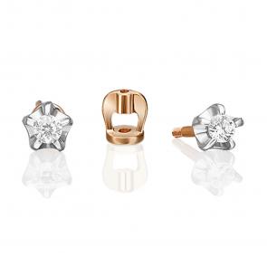 Серьги из комбинированного золота Platina с фианитом 02-2050-00-401-1111-03 фото