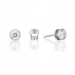 Серьги из белого золота Platina с фианитом 02-2067-00-401-1120-03 фото