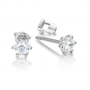 Серьги из белого золота Platina с фианитом 02-2073-00-401-1120-03 фото