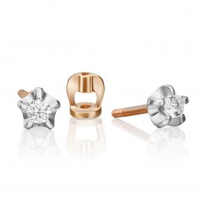 Серьги из комбинированного золота Platina с фианитом 02-2080-00-401-1111-03 фото