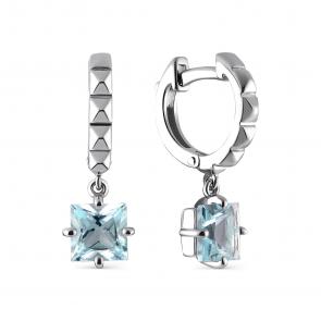 Серебряные серьги АЛЬКОР с топазом 02-2093/00ТБ-00 фото