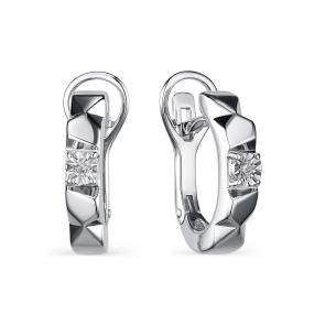 Серебряные серьги АЛЬКОР с бриллиантом 02-2100/000Б-00 фото