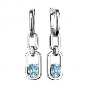 Серебряные серьги АЛЬКОР с топазом 02-2118/00ТБ-00 фото