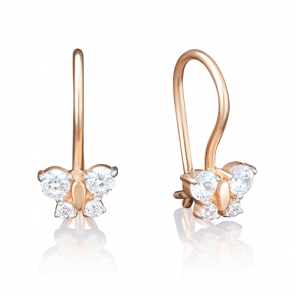 Золотые серьги Platina с фианитом 02-2134-00-401-1110-03 фото