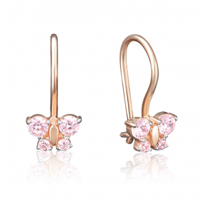 Золотые серьги Platina с фианитом 02-2134-00-404-1110-03 фото