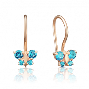 Золотые серьги Platina с фианитом 02-2134-01-404-1110-03 фото