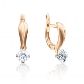 Золотые серьги Platina с фианитом 02-2228-00-401-1111-03 фото