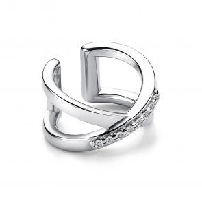 Одиночная серьга из серебра АЛЬКОР с Swarovski 02-2588/00СВ-00 фото