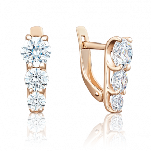 Золотые серьги Platina с фианитом 02-2804-00-501-1110-38 фото