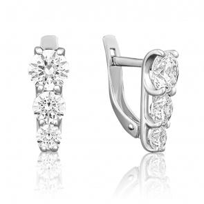 Серьги из белого золота Platina с фианитом 02-2805-00-501-1120-38 фото