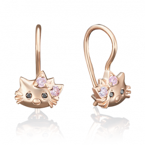 Золотые серьги Platina с фианитом 02-2880-00-404-1110-03 фото