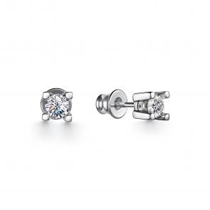 Серебряные серьги АЛЬКОР с фианитом 02-2957/00КЦ-00 фото