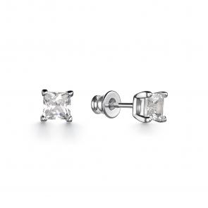 Серебряные серьги АЛЬКОР с фианитом 02-2958/00КЦ-00 фото