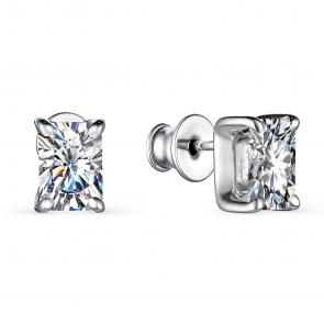 Серебряные серьги АЛЬКОР с фианитом 02-2961/00КЦ-00 фото