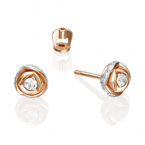 Золотые серьги Platina с фианитом 02-3065-00-401-1110-32 фото