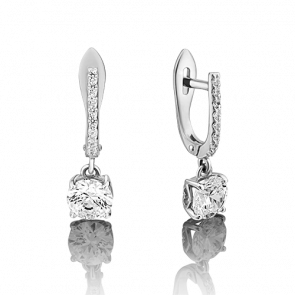 Серьги из белого золота Platina с фианитом 02-3074-00-501-1120-38 фото