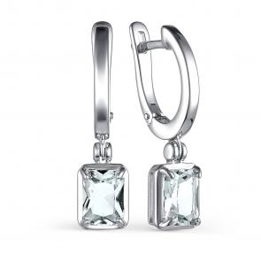 Серебряные серьги АЛЬКОР с горным хрусталём 02-3148/00ГХ-00 фото