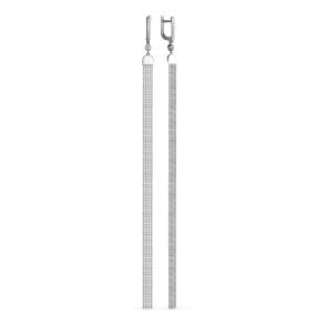 Серебряные серьги АЛЬКОР с фианитом 02-3156/00КЦ-00 фото