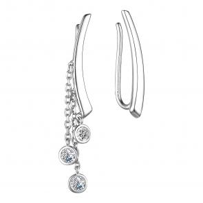Серебряные серьги АЛЬКОР с фианитом 02-3215/00СВ-00 фото