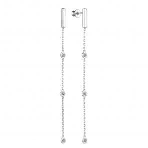 Серебряные серьги АЛЬКОР с фианитом 02-3216/00СВ-00 фото