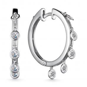 Серебряные серьги АЛЬКОР с фианитом 02-3218/00СВ-00 фото