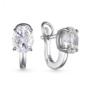 Серебряные серьги АЛЬКОР с горным хрусталём 02-3276/00ГХ-00 фото