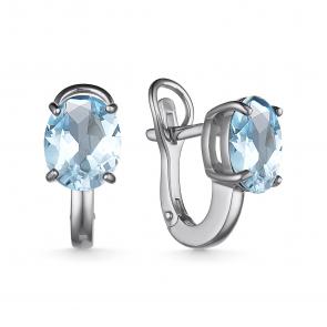 Серебряные серьги АЛЬКОР с топазом 02-3276/00ТБ-00 фото