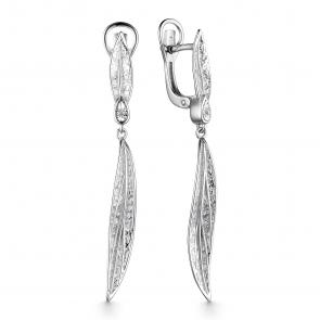 Серебряные серьги АЛЬКОР с бриллиантом 02-3278/000Б-00 фото