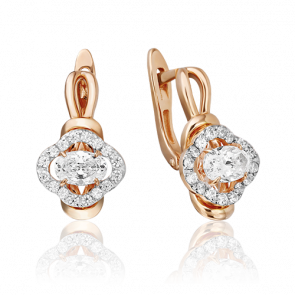 Золотые серьги Platina с фианитом 02-3282-00-501-1110-38 фото