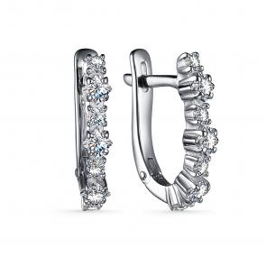 Серебряные серьги АЛЬКОР с фианитом 02-3333/00КЦ-00 фото