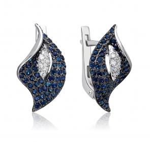 Серьги из белого золота Platina с фианитом 02-3356-01-404-1120-24 фото