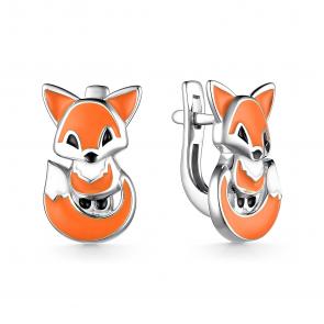 Серебряные серьги АЛЬКОР с эмалью 02-3360/ЭМ53-00 фото