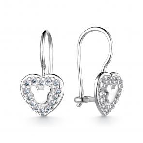 Серебряные серьги АЛЬКОР с фианитом 02-3367/00КЦ-00 фото