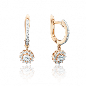 Золотые серьги Platina с фианитом 02-3408-00-501-1110-38 фото